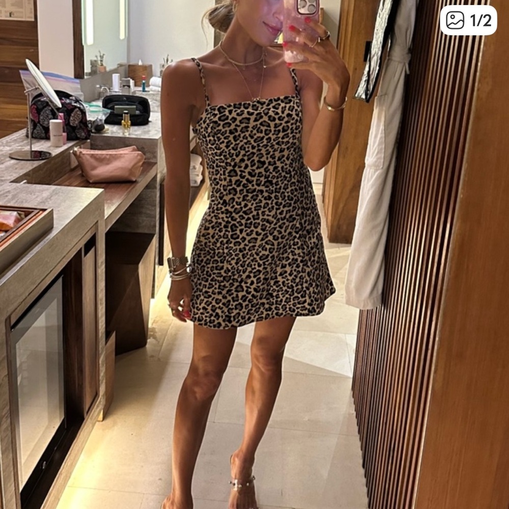 Leopard Print Mini Dress - Animal Print Skort Dress